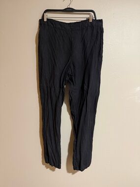 Flax Black Linen Pants Size Medium
